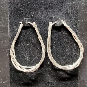 Silver Rope Hoop Earrings